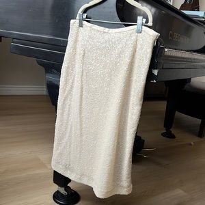 Knee length sequin pencil skirt